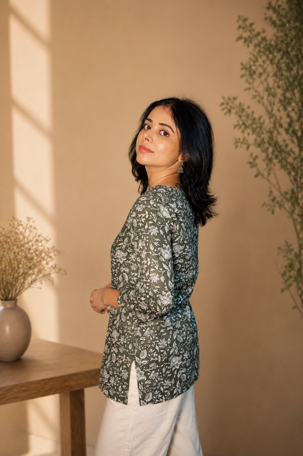 Floral Printed Cotton Kurti