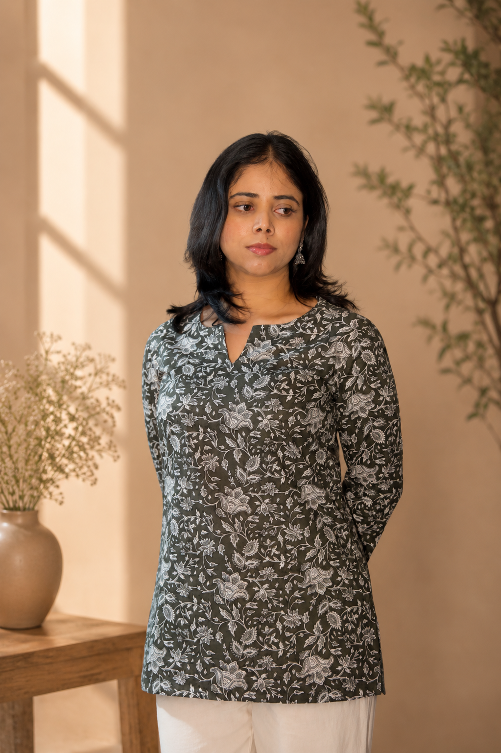 Floral Printed Cotton Kurti