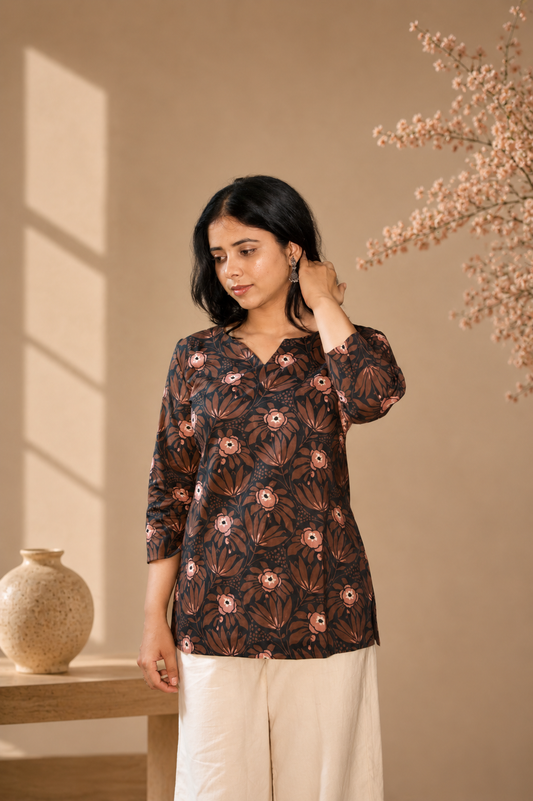 Floral Printed Cotton Kurti