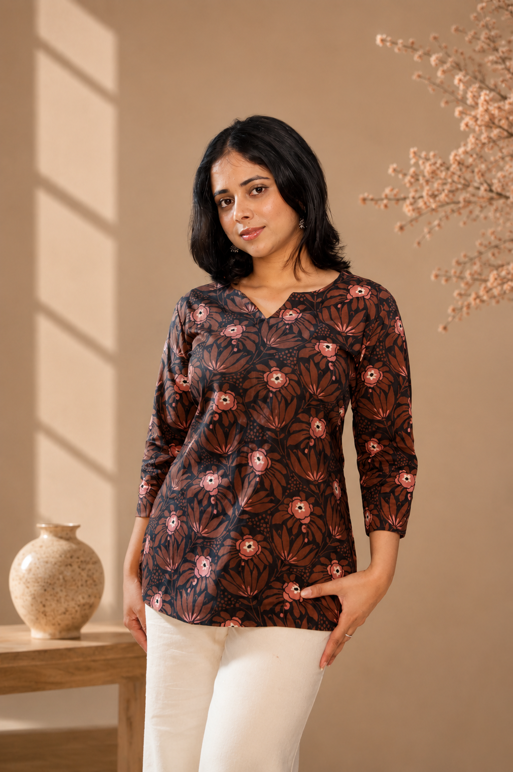 Floral Printed Cotton Kurti