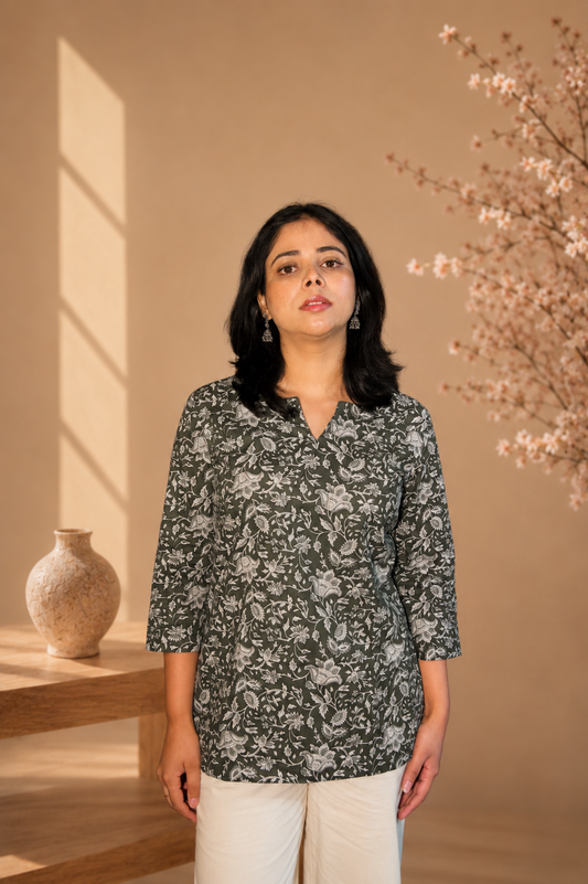 Floral Printed Cotton Kurti