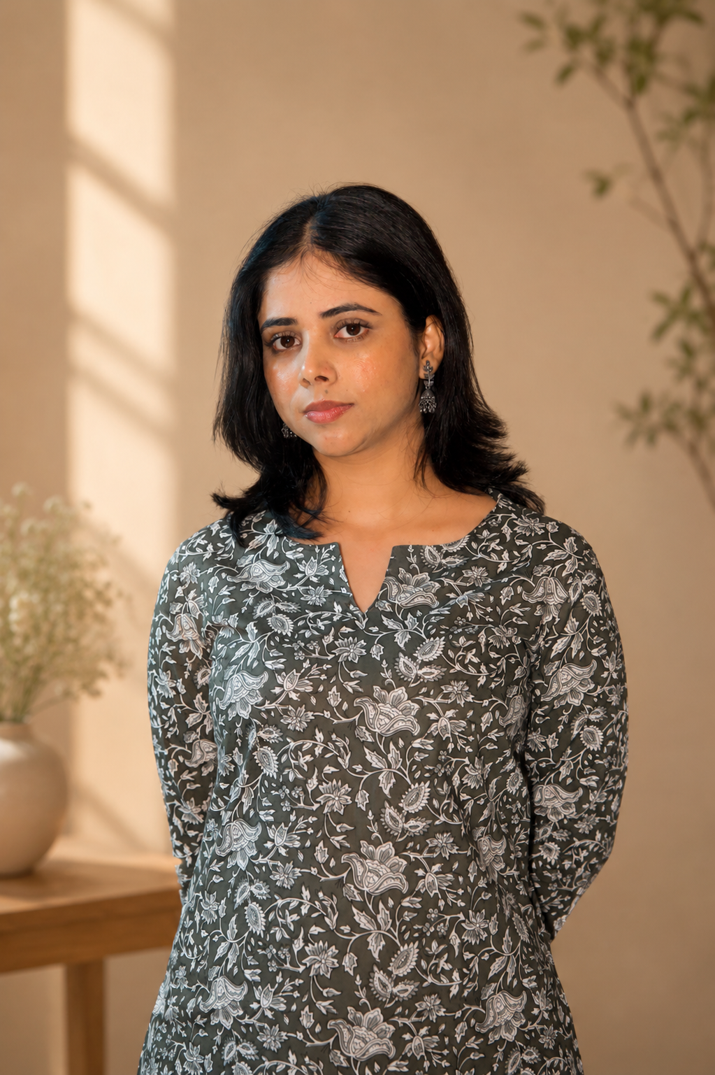 Floral Printed Cotton Kurti